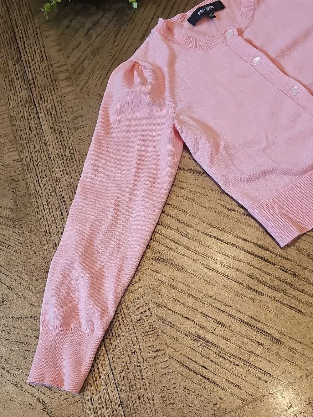 Pink Button Cardigan Size 7/8 - Picture 2 of 9
